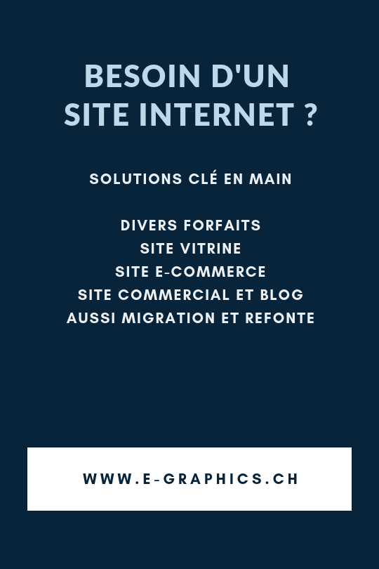 création site Internet agence web digital E-GRAPHICS tarifs site vitrine, site e-commerce, site commercial et blog, aussi migration et refonte